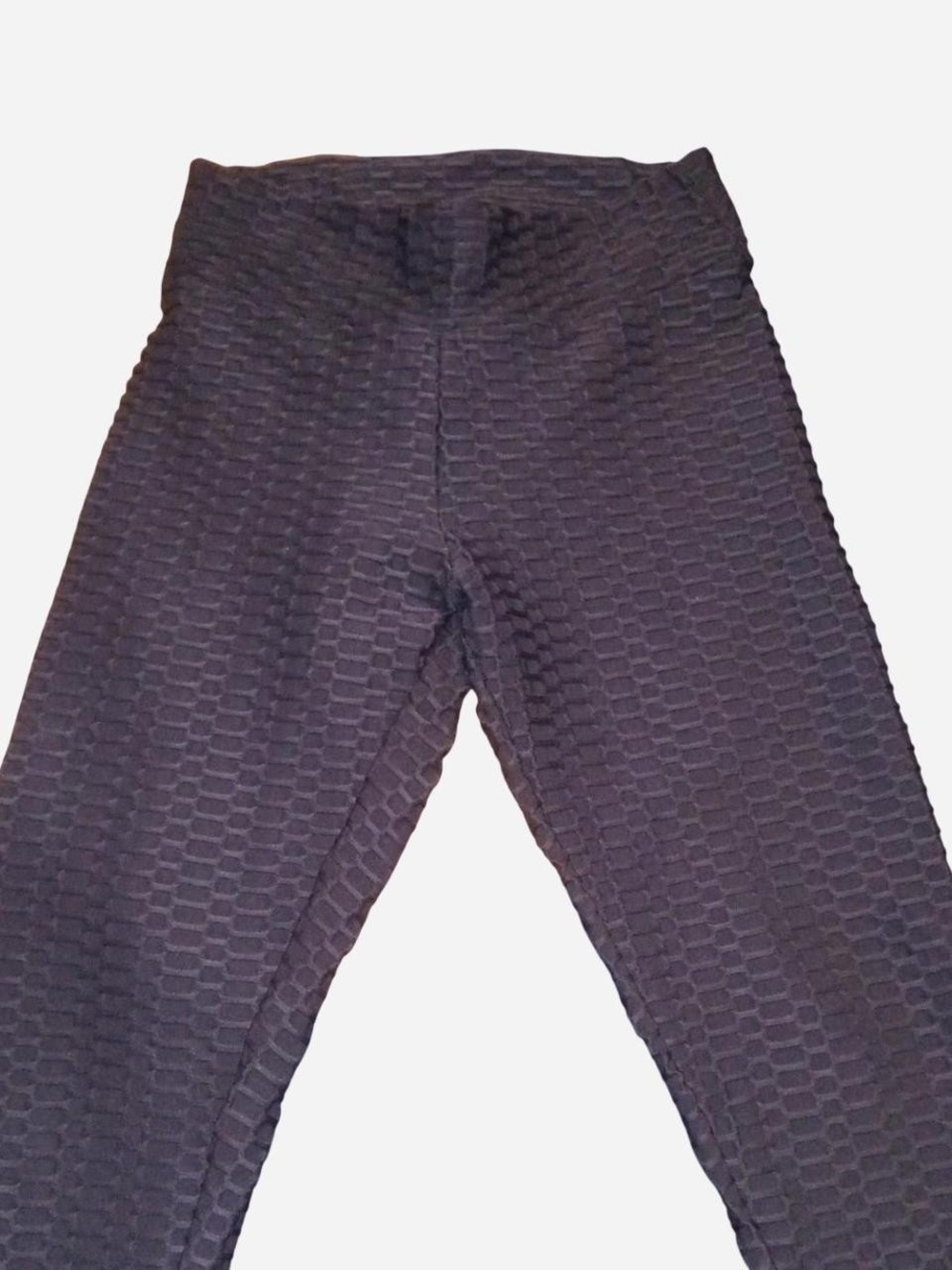 Gold and Black Textured Leggings - Comfortable Stretch Bottoms - Picture 4 of 5